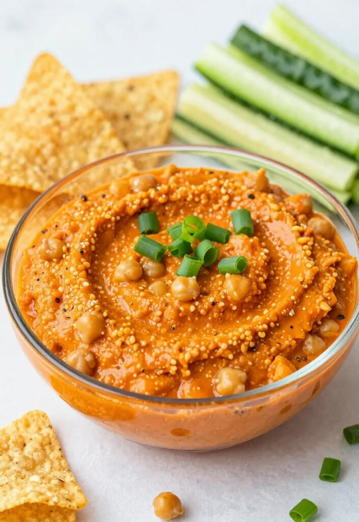 18 Delicious Vegetarian 7-Layer Dip Ideas for Parties - 15. Sweet Potato and Chickpea Layer Dip 1