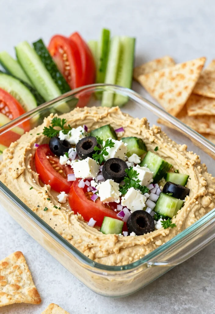 18 Delicious Vegetarian 7-Layer Dip Ideas for Parties - 2. Mediterranean 7-Layer Dip 1