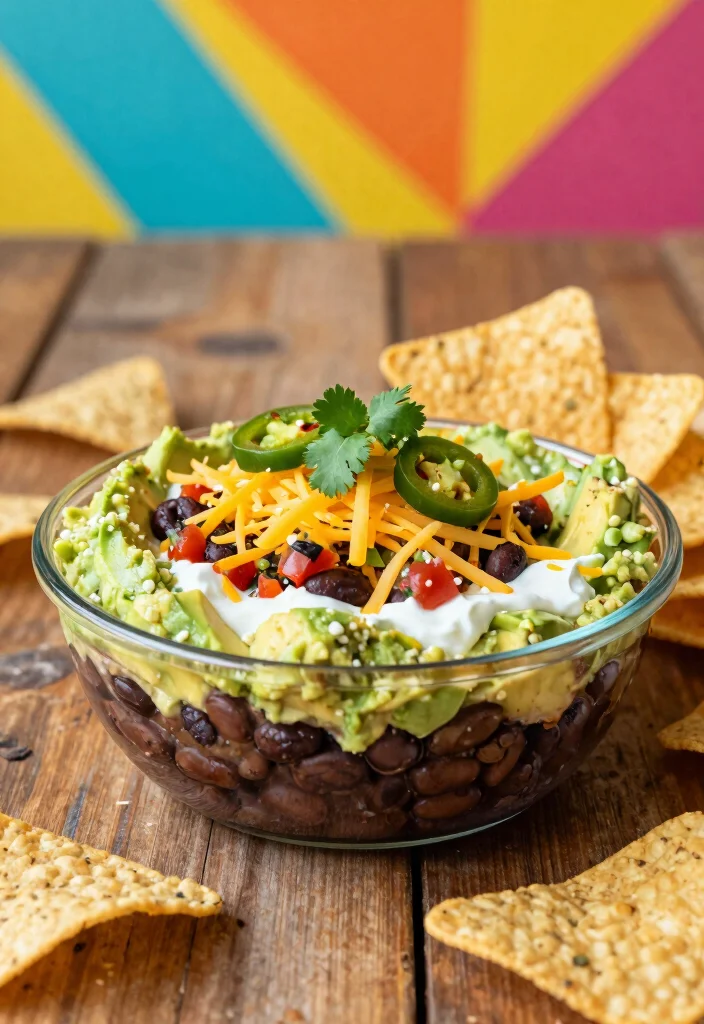 18 Delicious Vegetarian 7-Layer Dip Ideas for Parties - 3. Spicy Black Bean and Avocado Dip 1