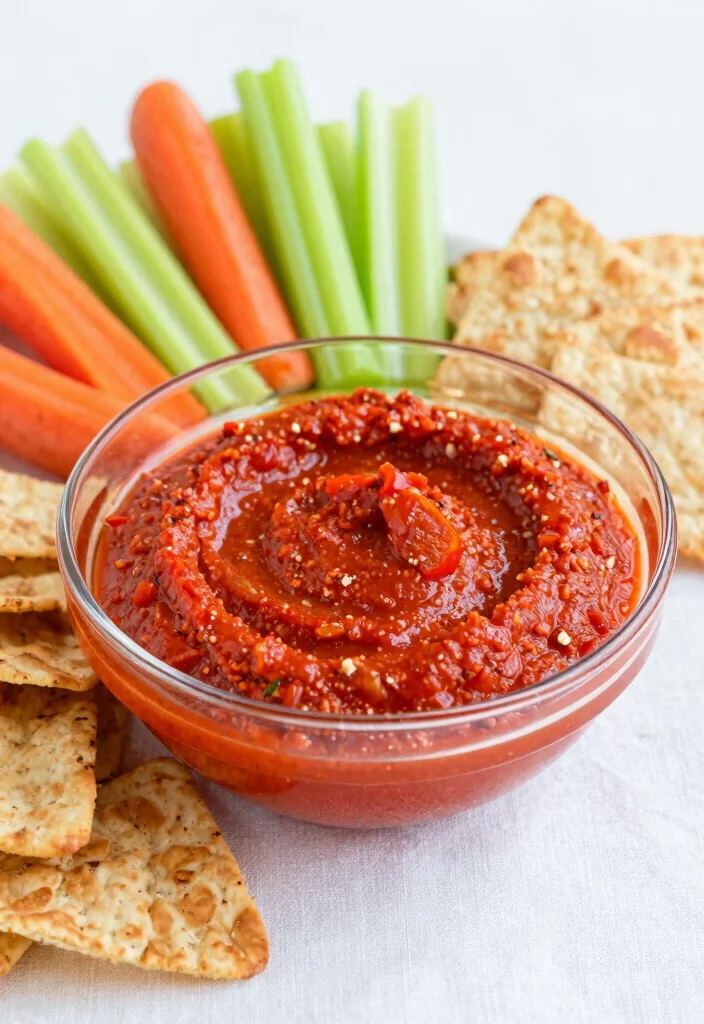18 Delicious Vegetarian 7-Layer Dip Ideas for Parties - 6. Roasted Red Pepper and Feta Dip 1