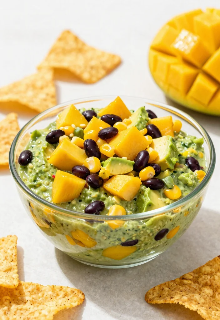 18 Delicious Vegetarian 7-Layer Dip Ideas for Parties - 8. Tropical Mango Salsa Dip 1
