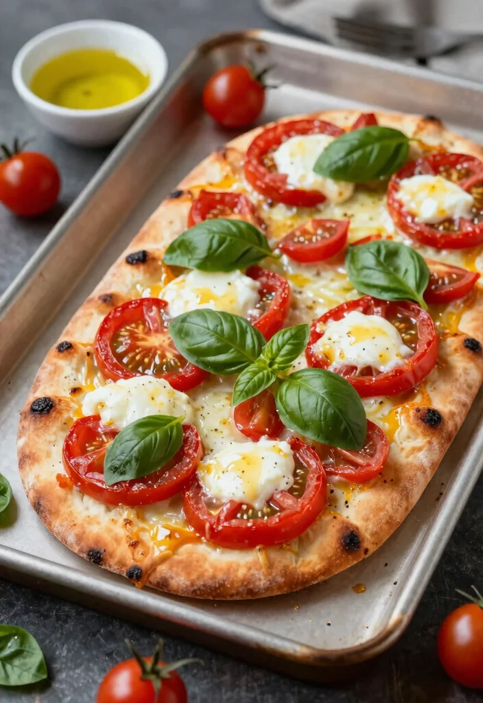 18 Easy Vegetarian Dinner Recipes for Two - 13. Tomato and Basil Flatbread 1