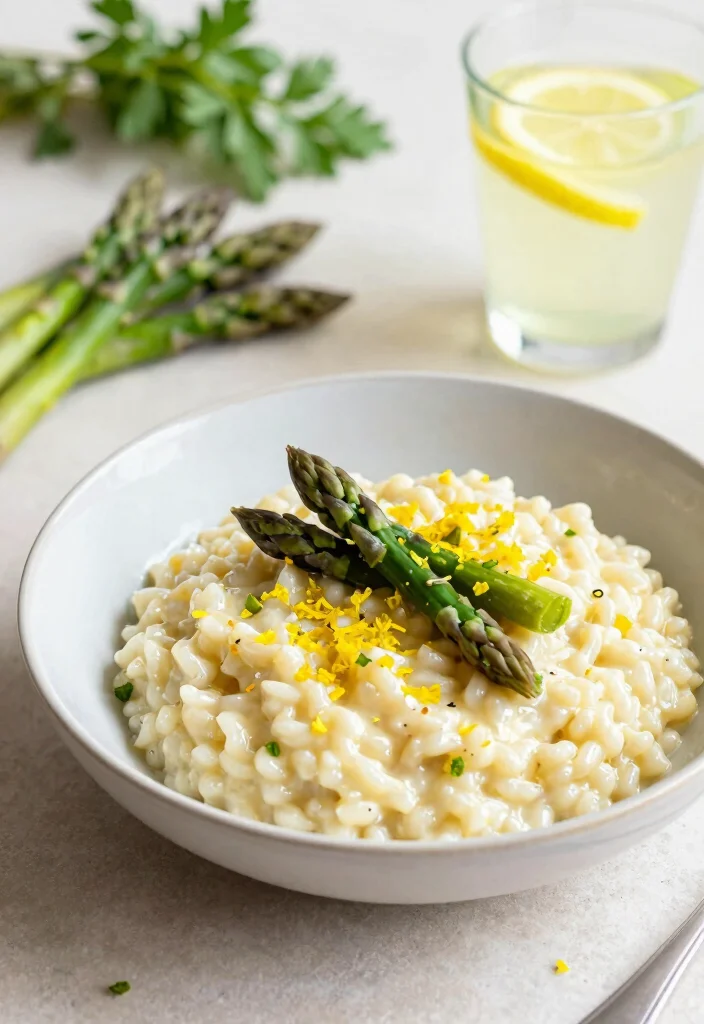 18 Easy Vegetarian Dinner Recipes for Two - 15. Lemon Asparagus Risotto 1