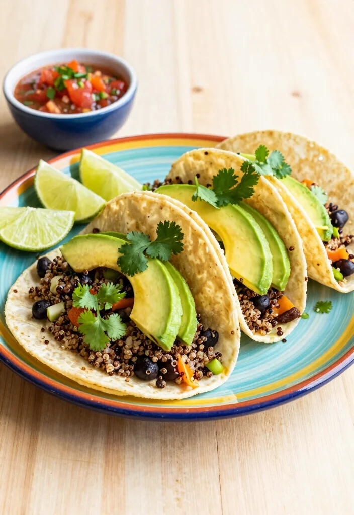 18 Easy Vegetarian Dinner Recipes for Two - 2. Quinoa and Black Bean Tacos 1