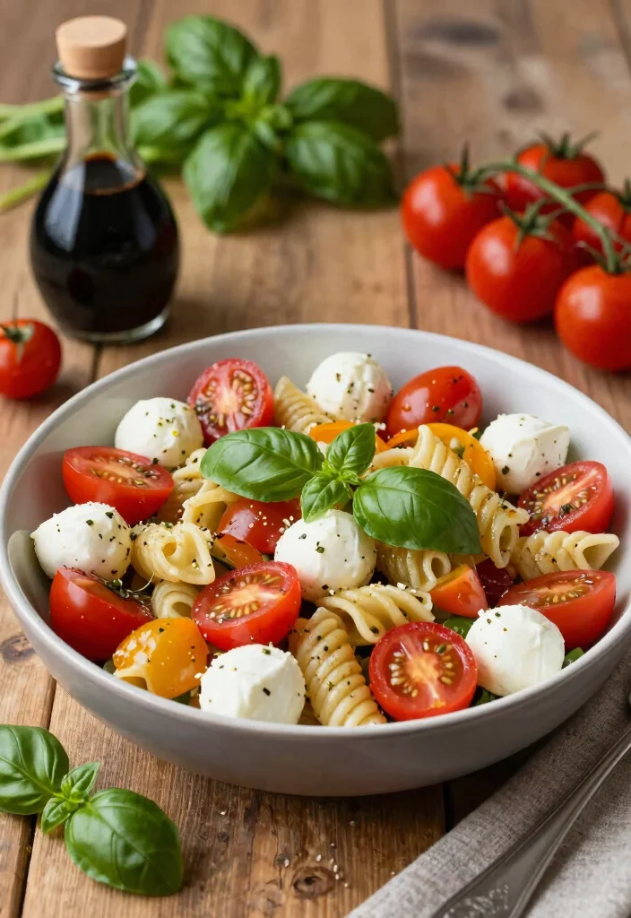 18 Easy Vegetarian Dinner Recipes for Two - 7. Caprese Pasta Salad 1