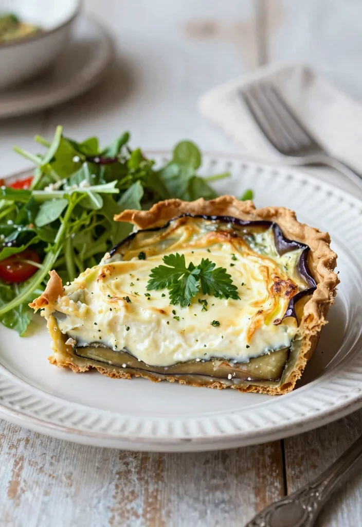 18 Easy Vegetarian Quiche Recipes for Any Meal - 14. Eggplant and Ricotta Quiche 1