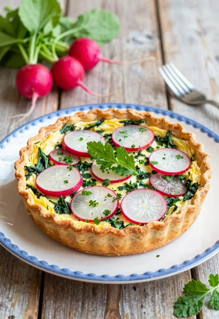 18 Easy Vegetarian Quiche Recipes for Any Meal - 17. Radish and Herb Quiche 1