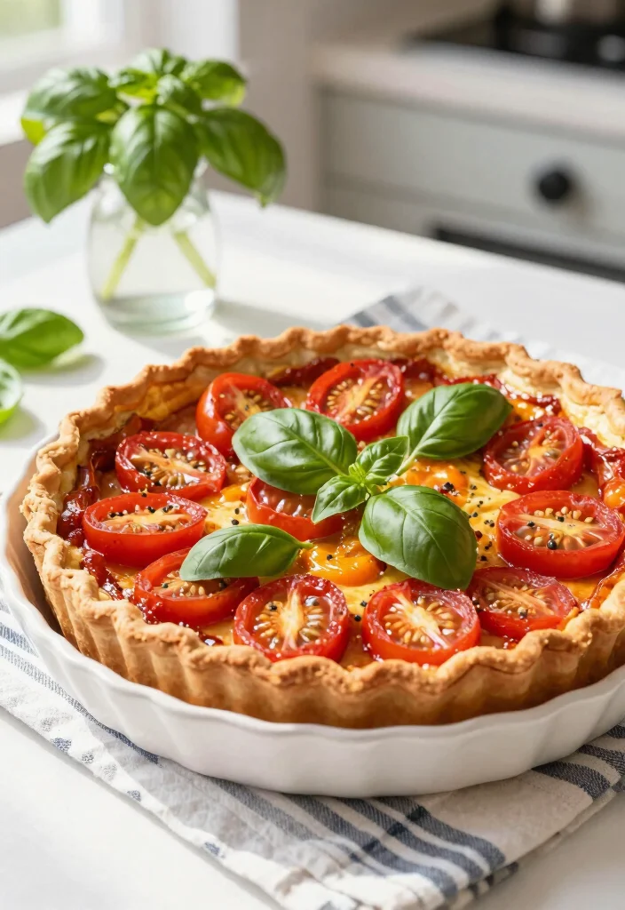 18 Easy Vegetarian Quiche Recipes for Any Meal - 2. Tomato and Basil Quiche 1