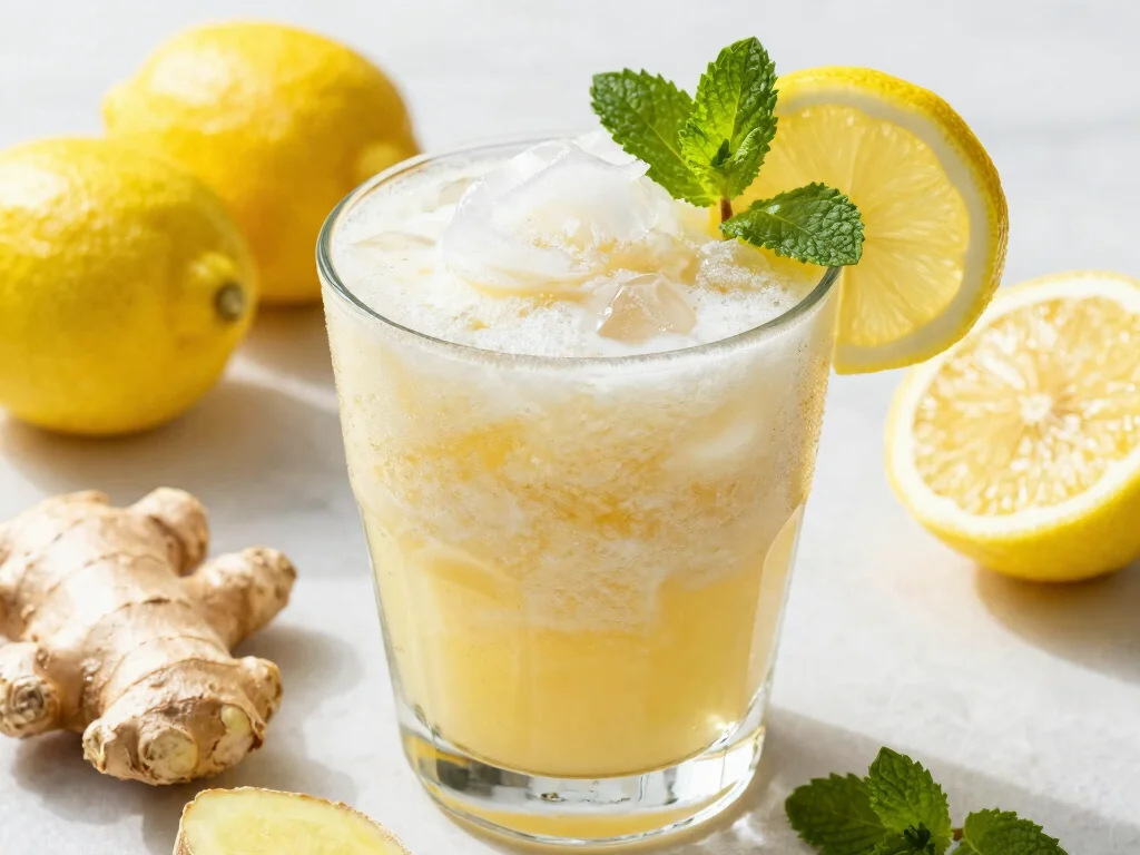 18 Ginger Juice Recipes for Immunity - 18. Ginger Honey Lemonade Slushie 1