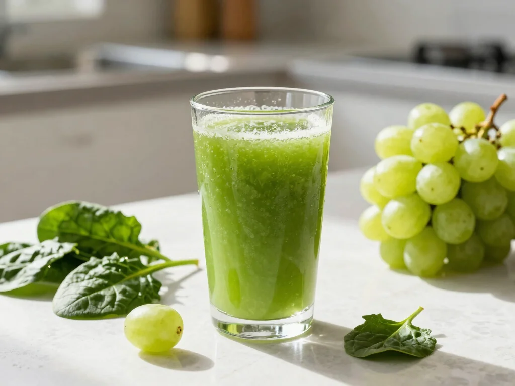 18 Green Juice Recipes for Keto Diet - 11. Green Grapes & Spinach Juice 1