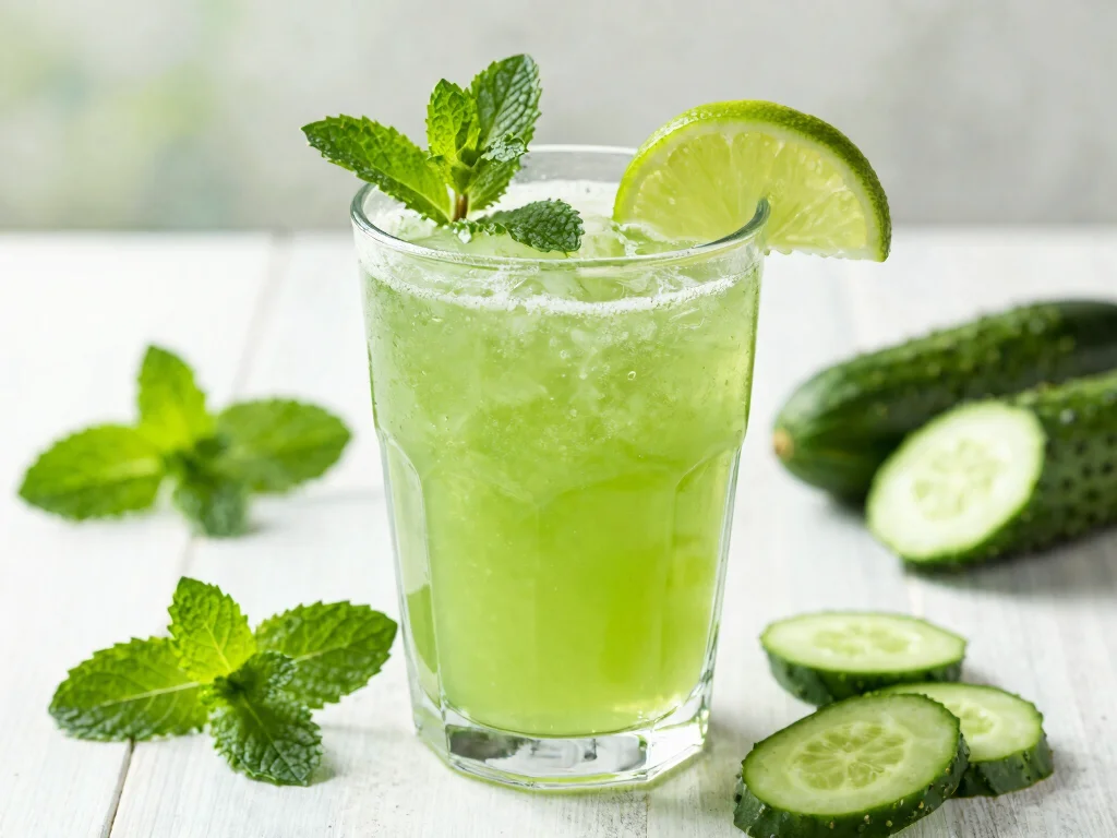 18 Green Juice Recipes for Keto Diet - 3. Cucumber Mint Juice 1