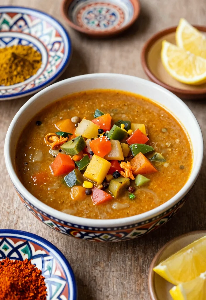 18 Healthy Vegetarian Vegetable Soup Recipes for Every Season - 11. Moroccan Spiced Vegetable Soup 1