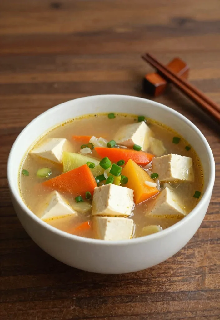 18 Healthy Vegetarian Vegetable Soup Recipes for Every Season - 15. Miso Vegetable Soup 1