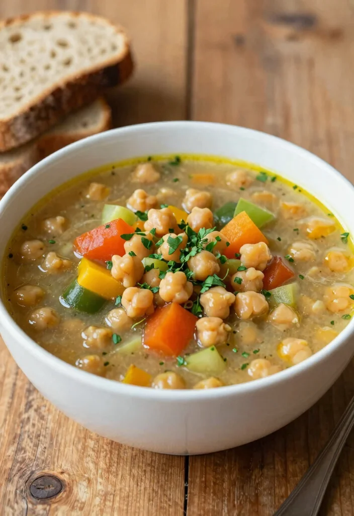 18 Healthy Vegetarian Vegetable Soup Recipes for Every Season - 17. Chickpea and Vegetable Soup 1