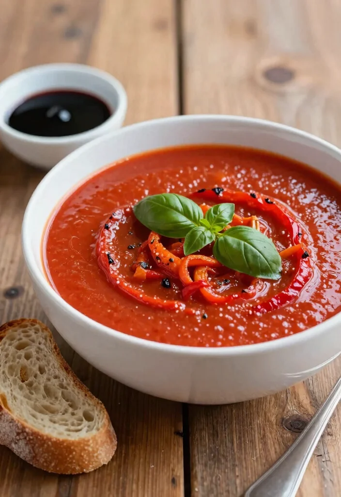 18 Healthy Vegetarian Vegetable Soup Recipes for Every Season - 7. Roasted Red Pepper and Tomato Soup 1