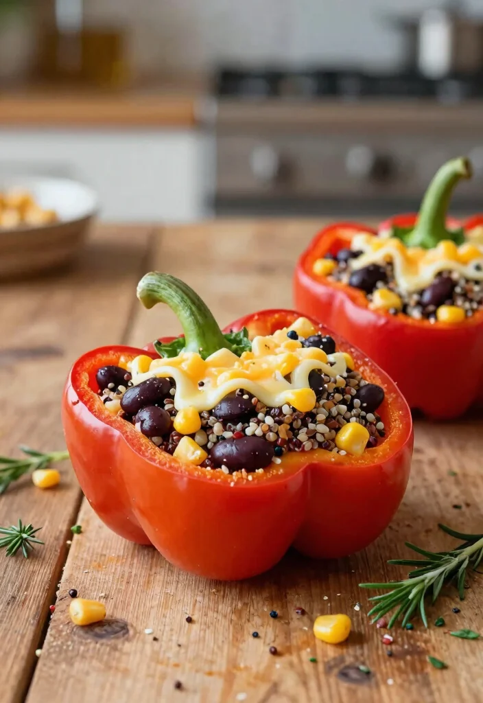 18 High-Protein Vegetarian Recipes That Aren’t Boring - 1. Quinoa & Black Bean Stuffed Peppers 1