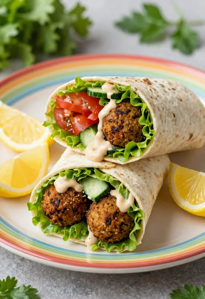 18 High-Protein Vegetarian Recipes That Aren’t Boring - 18. Falafel Wrap with Tahini Sauce 1