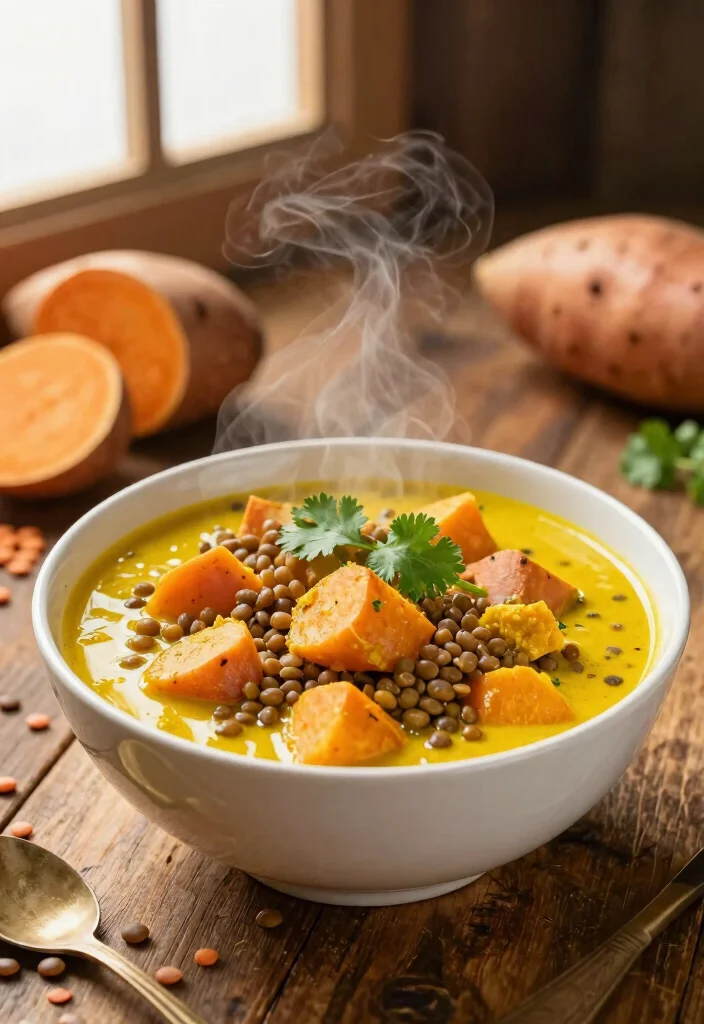 18 High-Protein Vegetarian Recipes That Aren’t Boring - 3. Lentil and Sweet Potato Curry 1