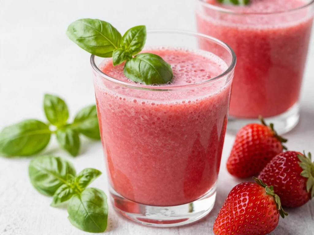 18 Hormone Balance Juice Recipes (Naturally Support Health) - 12. Strawberry Basil Juice 1