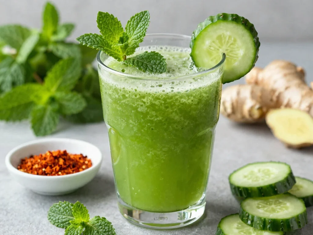 18 Hormone Balance Juice Recipes (Naturally Support Health) - 4. Spicy Ginger Mint Juice 1