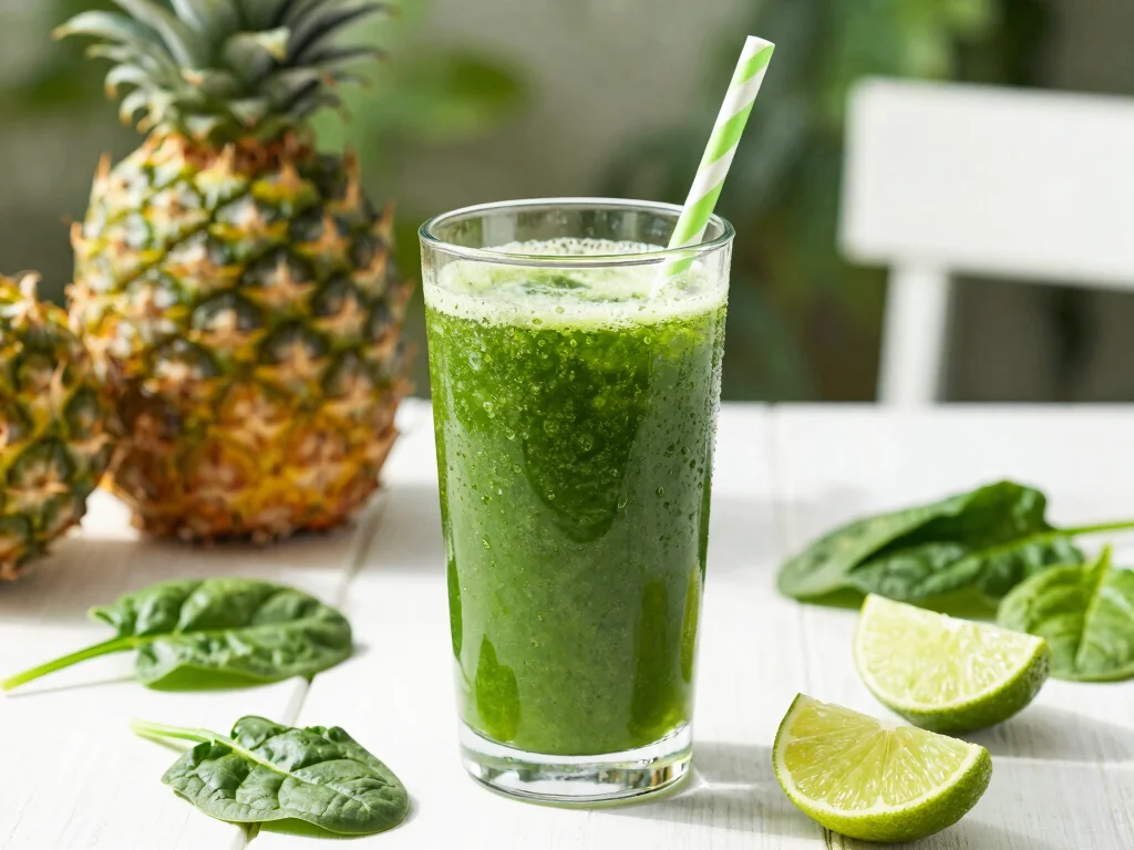 18 Juice Master Recipes by Jason Vale (Best Picks) - 16. Pineapple and Spinach Power Juice 1