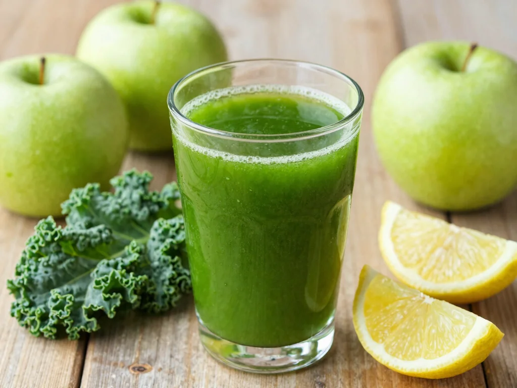 18 Juice Master Recipes by Jason Vale (Best Picks) - 17. Sweet Green Apple and Kale Juice 1