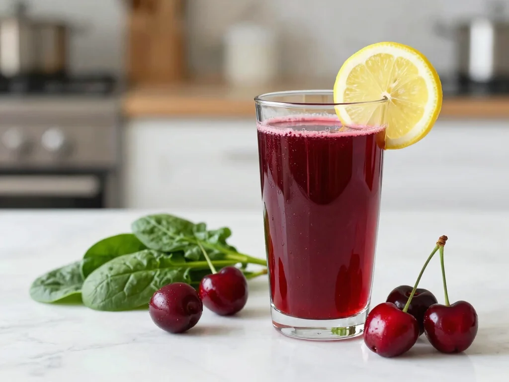 18 Juice Master Recipes by Jason Vale (Best Picks) - 18. Chilled Cherry and Spinach Juice 1