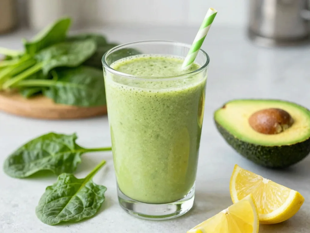 18 Juice Master Recipes by Jason Vale (Best Picks) - 9. Creamy Avocado and Spinach Juice 1