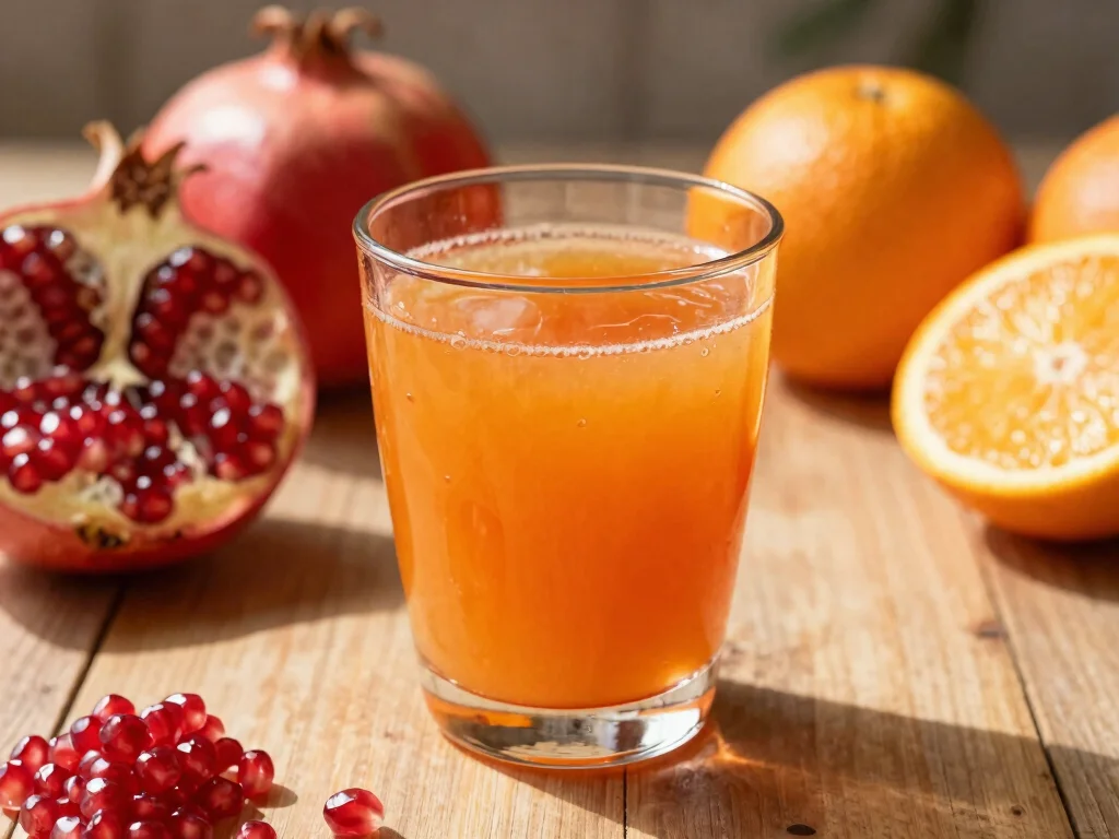 18 Juice Recipes for Skin Glow & Beauty - 11. Pomegranate-Orange Elixir 1