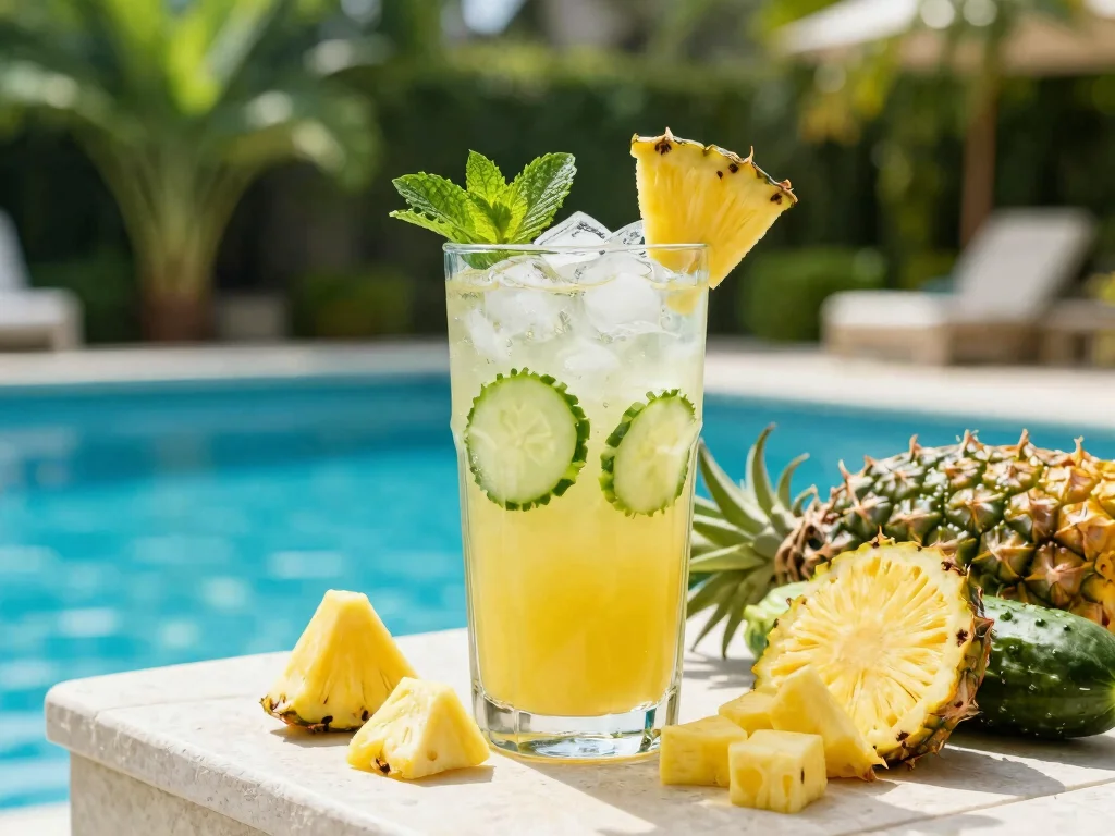 18 Juice Recipes for Skin Glow & Beauty - 4. Pineapple-Cucumber Refresh 1
