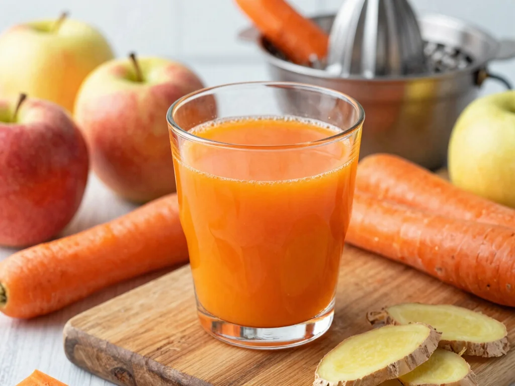 18 Juice Recipes with Apples (Crunchy & Fresh) - 1. Classic Apple Carrot Juice 1