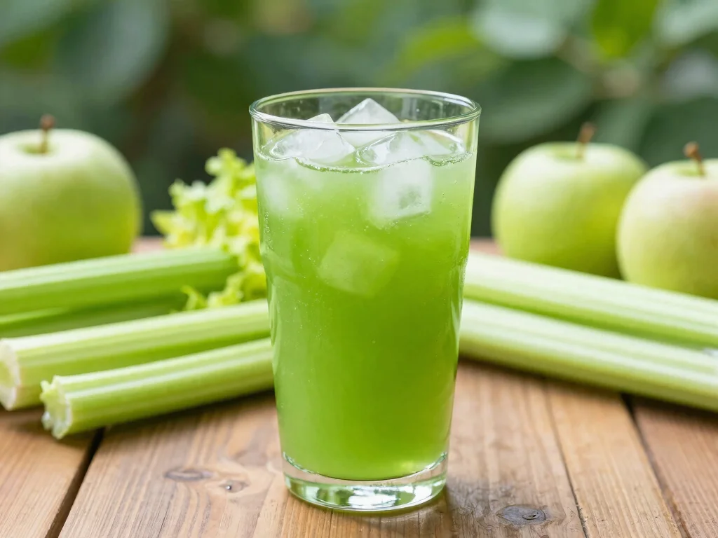 18 Juice Recipes with Apples (Crunchy & Fresh) - 11. Apple Celery Juice 1