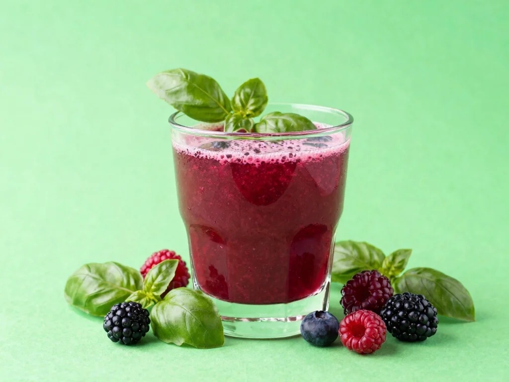 18 Juice Shots Recipes for Gut Health Support - 12. Summer Berry & Basil Shot 1
