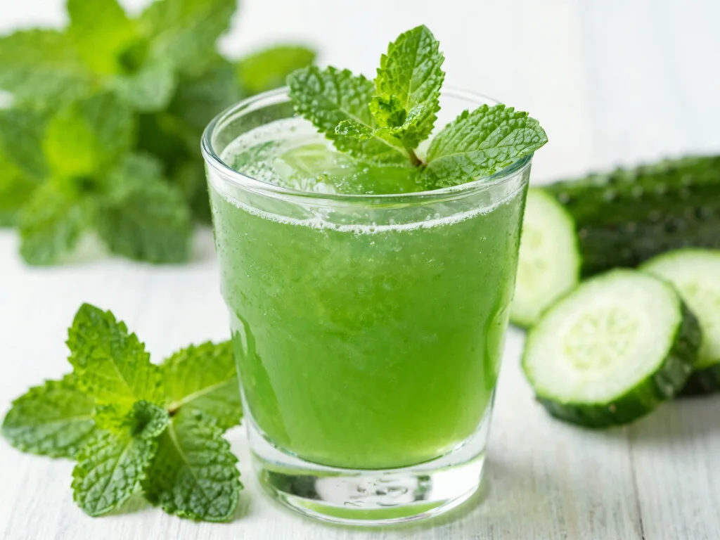 18 Juice Shots Recipes for Gut Health Support - 9. Minty Cucumber Cleanse Shot 1