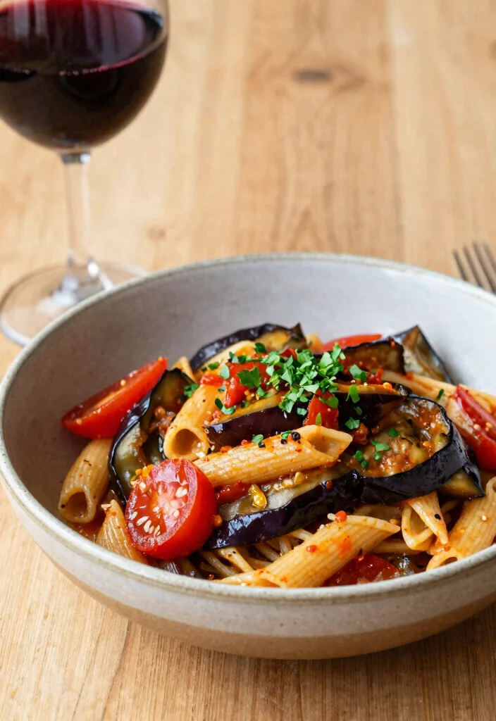 18 One-Pot Vegetarian Meals with Minimal Cleanup - 12. Smoky One-Pot Eggplant and Tomato Pasta 1