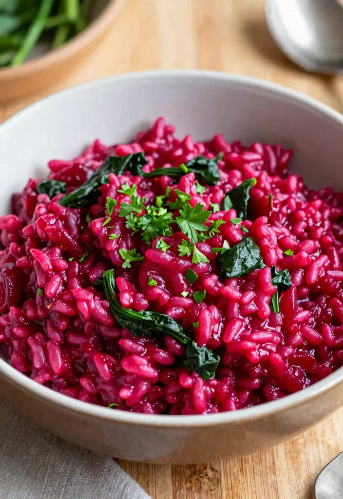 18 One-Pot Vegetarian Meals with Minimal Cleanup - 15. One-Pot Beetroot and Spinach Risotto 1