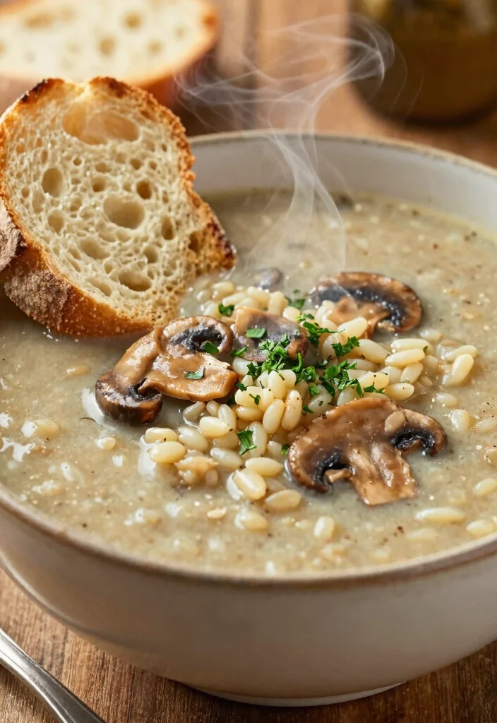 18 One-Pot Vegetarian Meals with Minimal Cleanup - 16. Savory Mushroom and Barley Soup 1