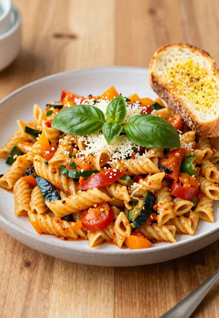 18 One-Pot Vegetarian Meals with Minimal Cleanup - 5. Spicy One-Pot Pasta Primavera 1