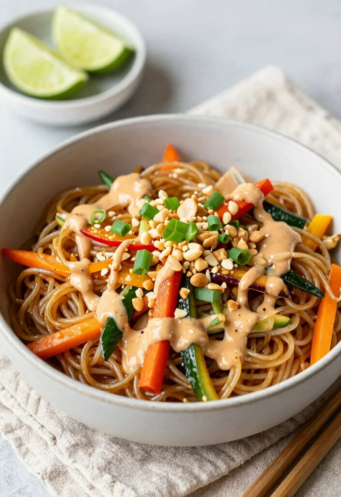 18 Quick & Easy Vegetarian Dinner Recipes Ready Tonight - 11. Thai Peanut Noodles 1