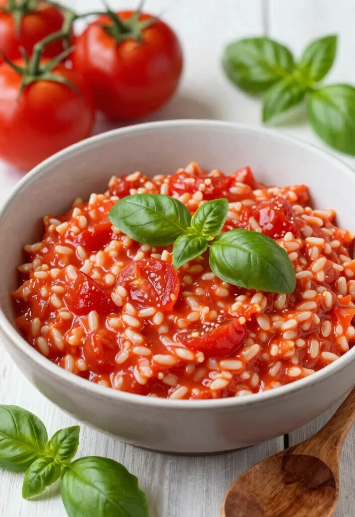 18 Quick & Easy Vegetarian Dinner Recipes Ready Tonight - 7. One-Pot Creamy Tomato Basil Risotto 1