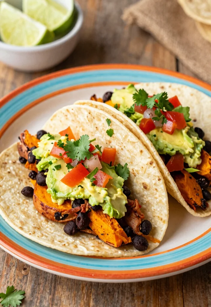 18 Quick & Easy Vegetarian Dinner Recipes Ready Tonight - 8. Sweet Potato and Black Bean Tacos 1