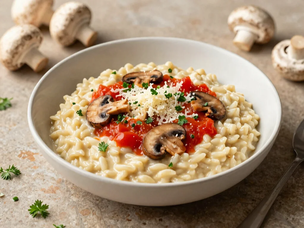 18 Savory Recipes with Tomato Juice: Easy & Delicious Ideas - 15. Tomato Juice & Mushroom Risotto 1