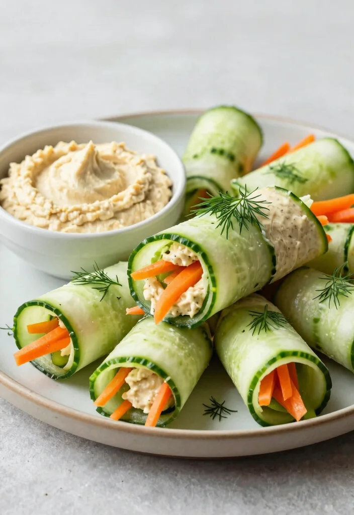 18 Vegetarian 5-Ingredient Recipes Anyone Can Cook - 7. Cucumber and Hummus Wraps 1