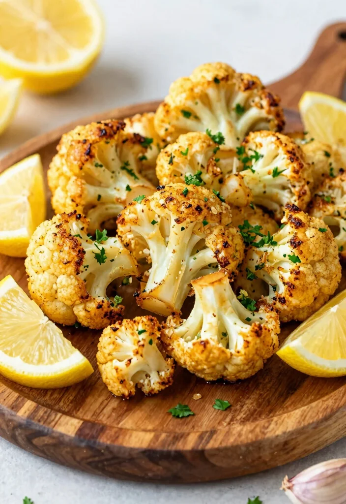18 Vegetarian 5-Ingredient Recipes Anyone Can Cook - 8. Lemon Garlic Roasted Cauliflower 1