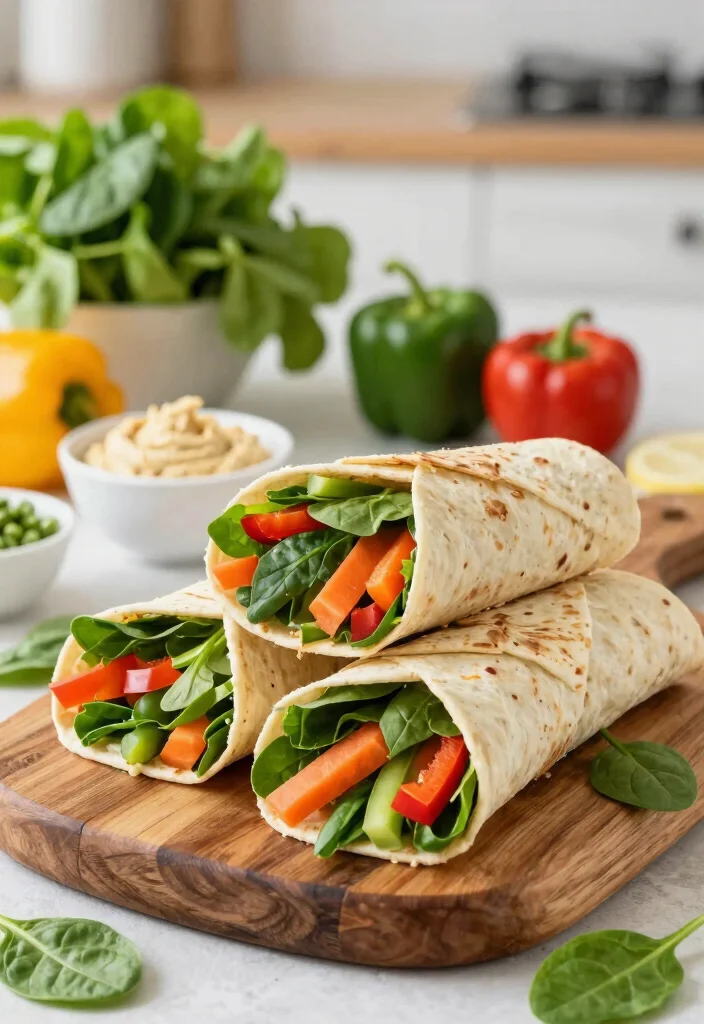 18 Vegetarian 7-Day Meal Plans for a Healthy Reset - Meal Plan 2: Savory Lunch Wraps 1