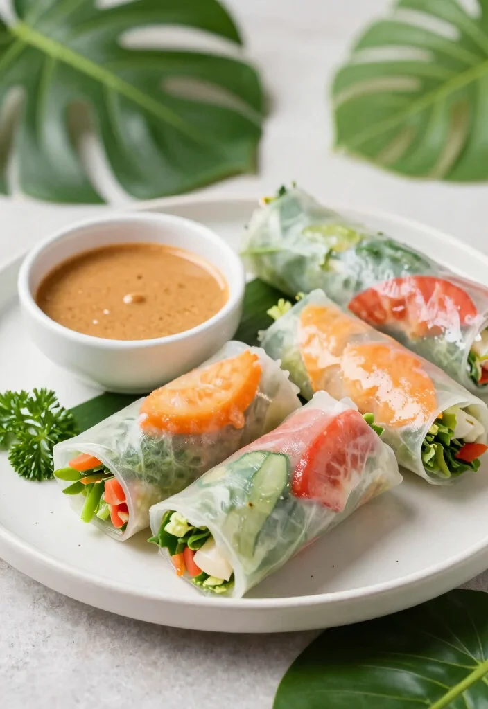 18 Vegetarian Finger Foods for a Crowd-Pleasing Party - 16. Thai Veggie Spring Rolls 1