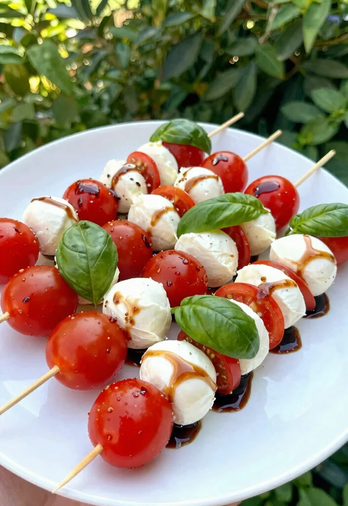 18 Vegetarian Finger Foods for a Crowd-Pleasing Party - 5. Caprese Skewers 1