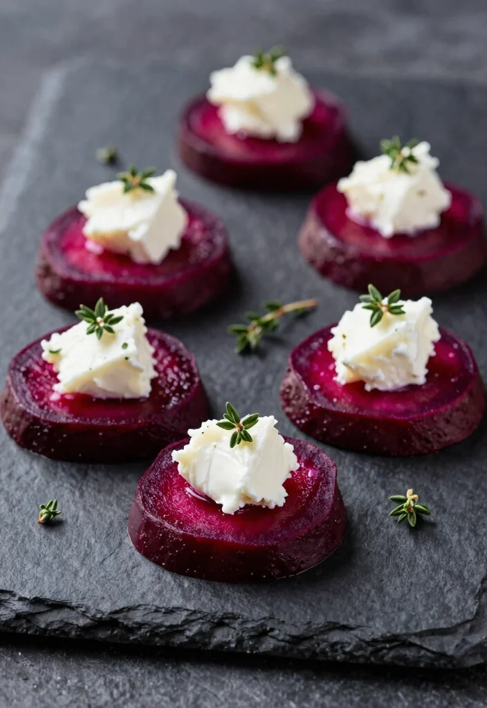 18 Vegetarian Finger Foods for a Crowd-Pleasing Party - 8. Roasted Beet and Goat Cheese Bites 1