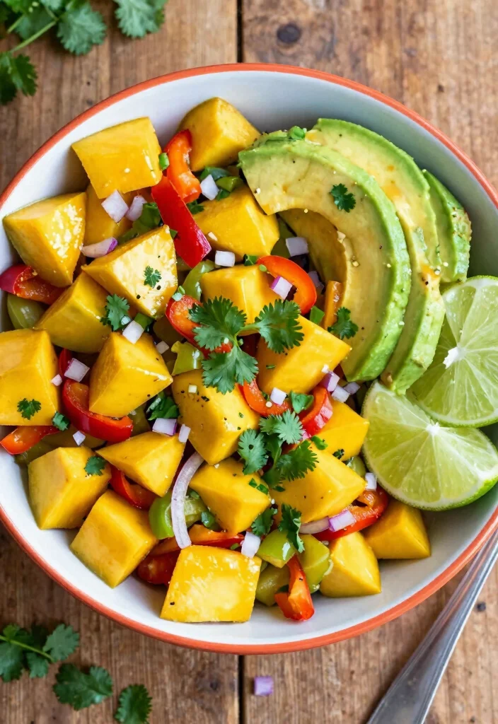 18 Vegetarian Lunch Meal Prep Ideas for Work or School - 14. Mango and Avocado Salad 1