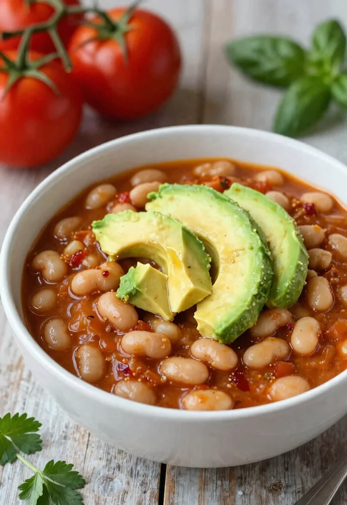 18 Vegetarian White Bean Chili Recipes Packed with Protein - 13. Vegetarian White Bean Chili with Avocado 1